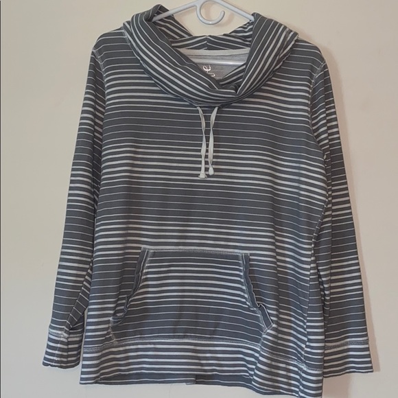 made for life Sweaters - Made for Life grey and white striped sweatshirt